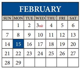 District School Academic Calendar for Alter Learning Ctr for February 2016