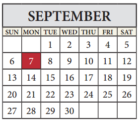 District School Academic Calendar for Alter Learning Ctr for September 2015