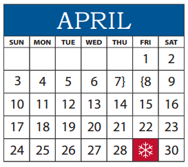District School Academic Calendar for Dobie Pri for April 2016