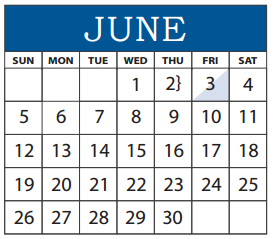 District School Academic Calendar for White Rock Elementary for June 2016