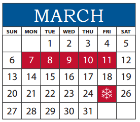 District School Academic Calendar for Math/science/tech Magnet for March 2016