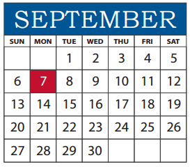 District School Academic Calendar for Richardson High School for September 2015