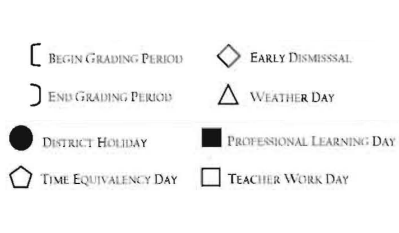 District School Academic Calendar Legend for North Grammar Elementary