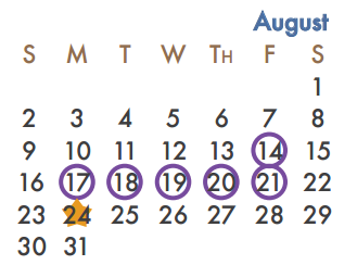 District School Academic Calendar for Celia Hays Elementary for August 2015