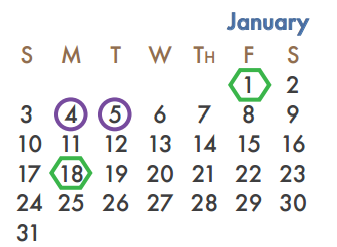 District School Academic Calendar for Nebbie Williams Elementary for January 2016