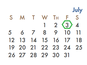 District School Academic Calendar for Virginia Reinhardt Elementary for July 2015