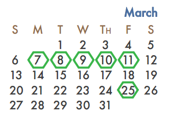 District School Academic Calendar for Virginia Reinhardt Elementary for March 2016