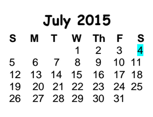 District School Academic Calendar for Ridgeview Middle School for July 2015