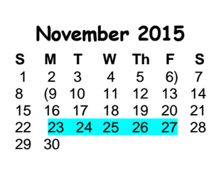 District School Academic Calendar for Cactus Ranch Elementary School for November 2015