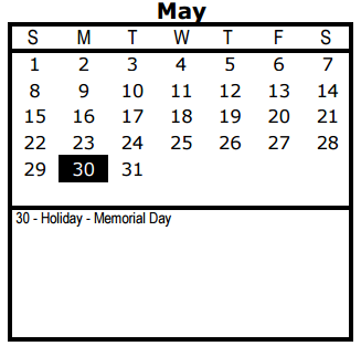District School Academic Calendar for Christus Santa Rosa for May 2016