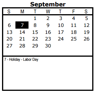 District School Academic Calendar for Lanier High School for September 2015