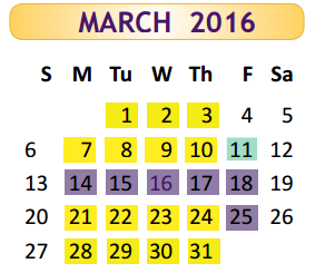 District School Academic Calendar for Amador R Rodriguez Juvenile Boot C for March 2016