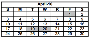 District School Academic Calendar for Bowie Elementary for April 2016