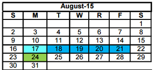 District School Academic Calendar for Crockett Elementary for August 2015