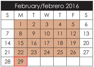 District School Academic Calendar for Elfida Chavez Elementary for February 2016