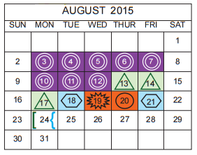 District School Academic Calendar for Sun Valley Elementary for August 2015