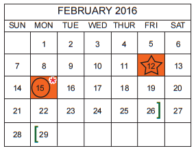 District School Academic Calendar for Big Country Elementary for February 2016