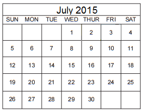 District School Academic Calendar for Hidden Cove Elementary for July 2015