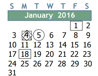 District School Academic Calendar for Spring High School for January 2016