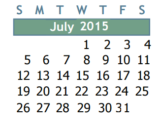 District School Academic Calendar for Spring High School for July 2015