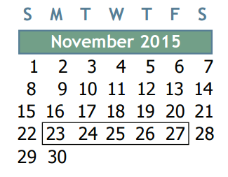 District School Academic Calendar for Spring High School for November 2015