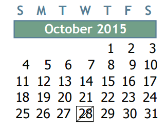 District School Academic Calendar for Pat Reynolds Elementary for October 2015