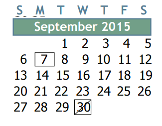 District School Academic Calendar for Mildred Jenkins Elementary for September 2015