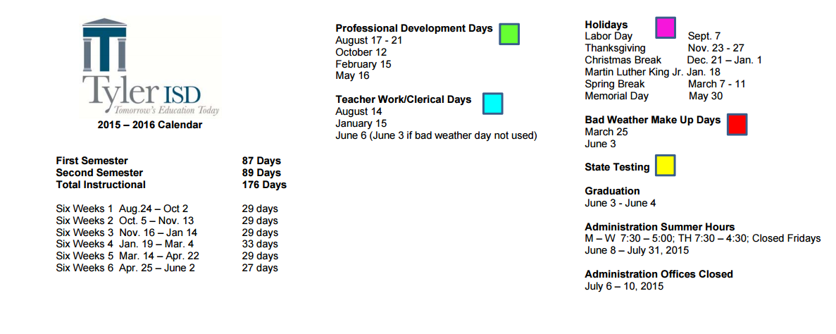District School Academic Calendar Key for Orr Elementary