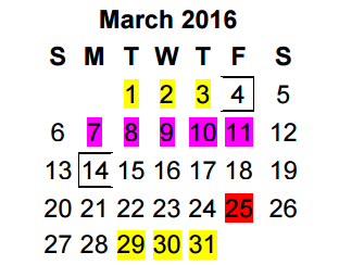 District School Academic Calendar for Hogg Middle for March 2016