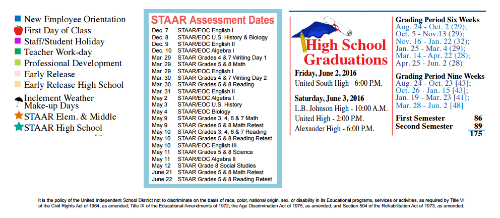 District School Academic Calendar Key for United Step Academy