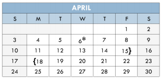 District School Academic Calendar for University Middle for April 2016