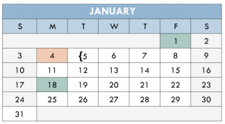 District School Academic Calendar for Kendrick Elementary School for January 2016