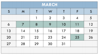 District School Academic Calendar for Kendrick Elementary School for March 2016