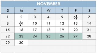 District School Academic Calendar for Kendrick Elementary School for November 2015