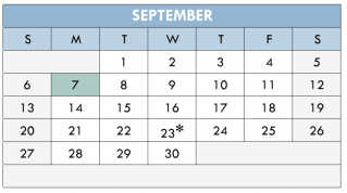 District School Academic Calendar for Crestview Elementary School for September 2015