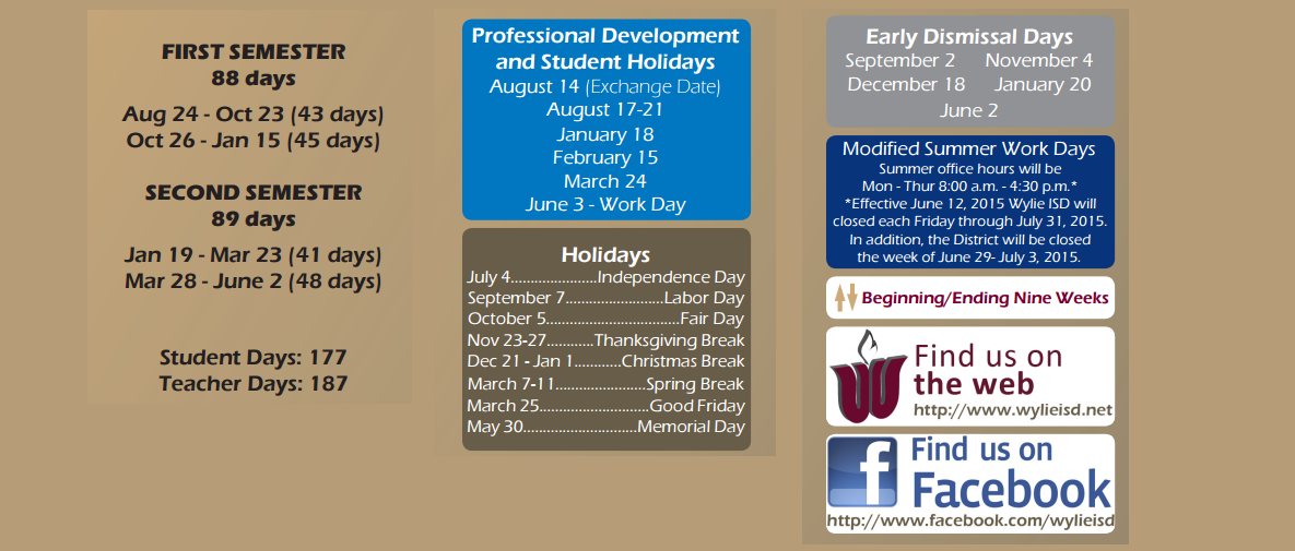 Davis Intermediate School School District Instructional Calendar
