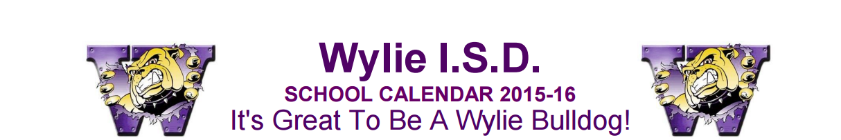 District School Academic Calendar for Wylie High School