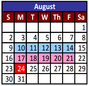 District School Academic Calendar for Indian Ridge Middle School for August 2015
