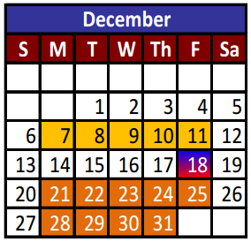 District School Academic Calendar for Mission Valley Elementary for December 2015