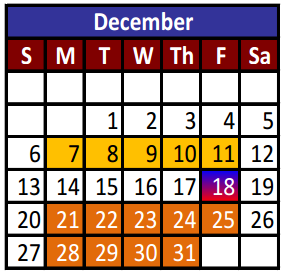 District School Academic Calendar for Desert View Middle School for December 2015