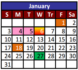 District School Academic Calendar for Riverside High School for January 2016