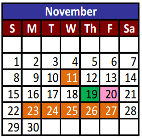 District School Academic Calendar for Riverside Middle School for November 2015