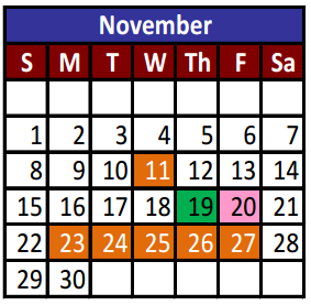 District School Academic Calendar for Desert View Middle School for November 2015