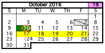 District School Academic Calendar for Kujawa Elementary School for October 2016