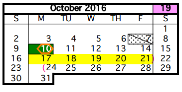 District School Academic Calendar for Carter Academy for October 2016