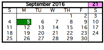 District School Academic Calendar for Calvert Elementary for September 2016