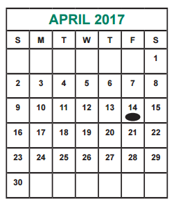 District School Academic Calendar for O'donnell Middle for April 2017