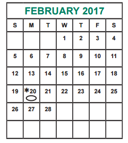 District School Academic Calendar for Miller Intermediate for February 2017