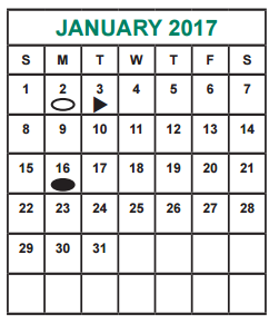 District School Academic Calendar for Alief Learning Ctr (k6) for January 2017