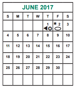 District School Academic Calendar for Elsik High School for June 2017